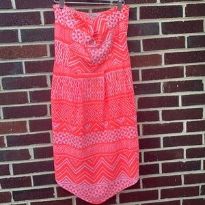 Neon orange, strapless dress from Charlotte Russe
